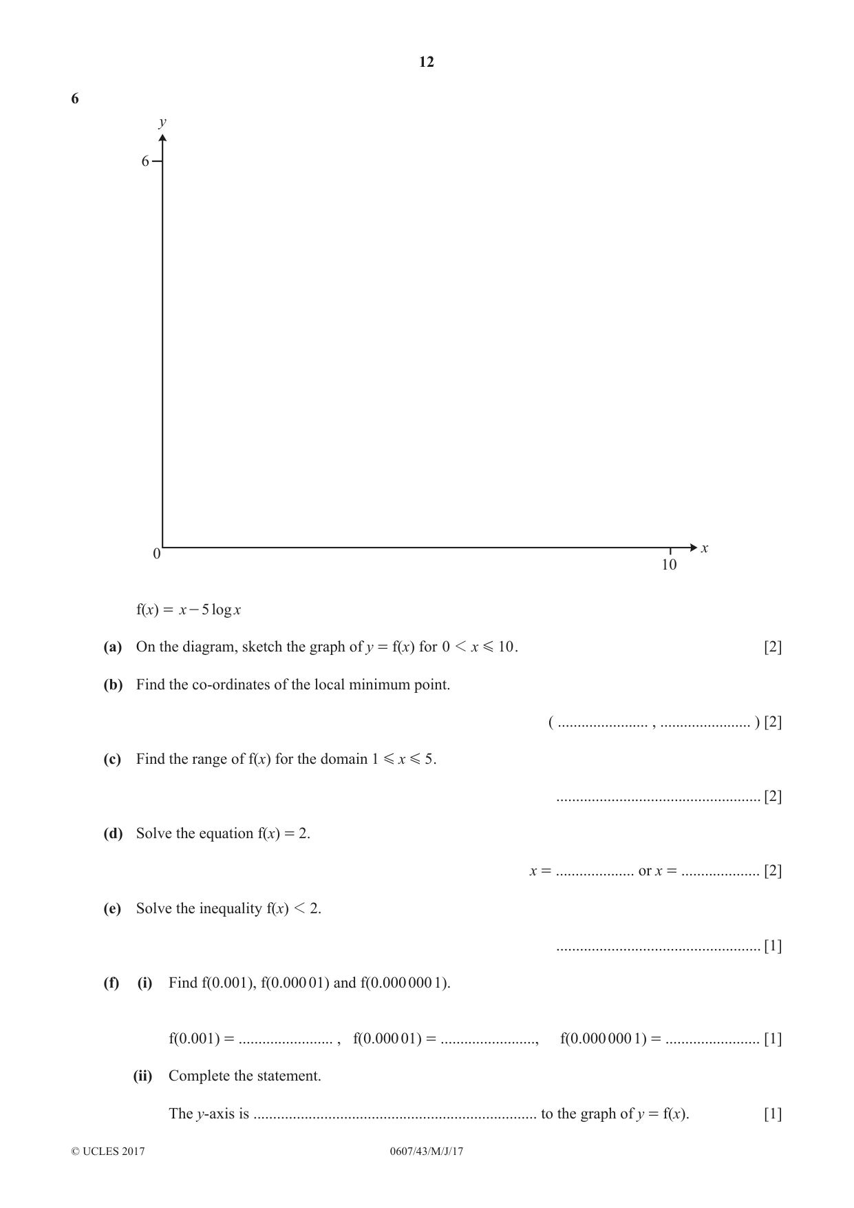 Cambridge IGCSE Mathematics - International 0607 2017 May/June Paper 4 · Variant 3 question paper, page 12 of 20