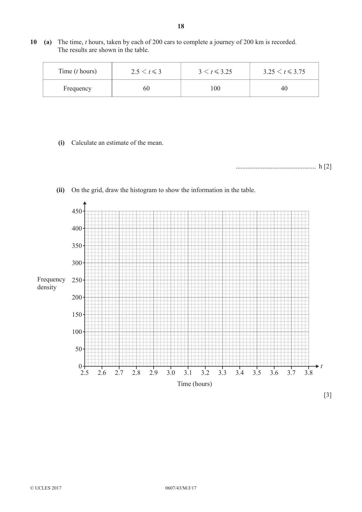 Cambridge IGCSE Mathematics - International 0607 2017 May/June Paper 4 · Variant 3 question paper, page 18 of 20