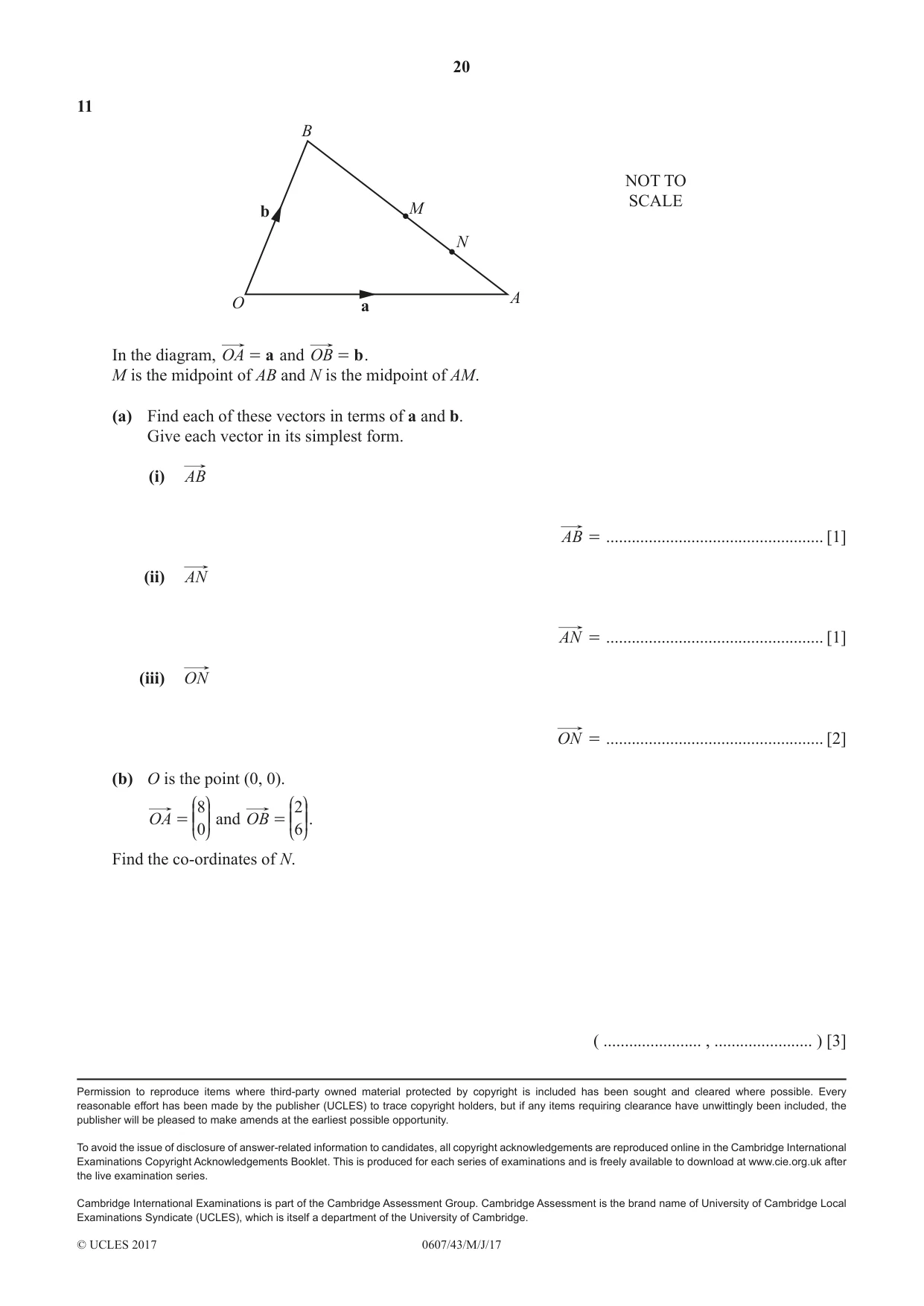 Cambridge IGCSE Mathematics - International 0607 2017 May/June Paper 4 · Variant 3 question paper, page 20 of 20