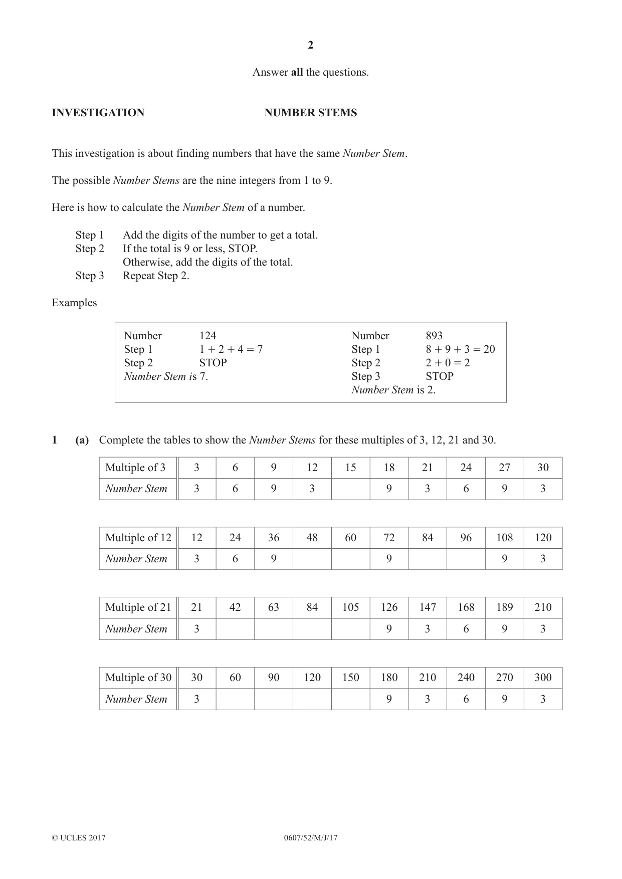 Cambridge IGCSE Mathematics - International 0607 2017 May/June Paper 5 · Variant 2 question paper, page 2 of 8