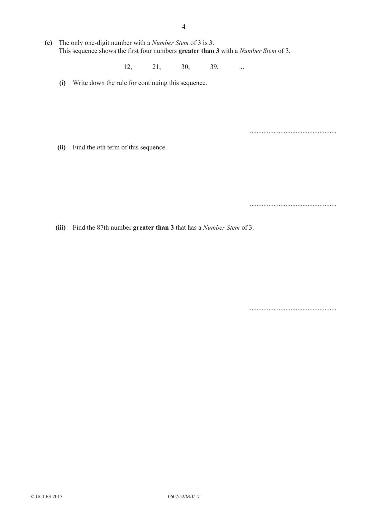 Cambridge IGCSE Mathematics - International 0607 2017 May/June Paper 5 · Variant 2 question paper, page 4 of 8