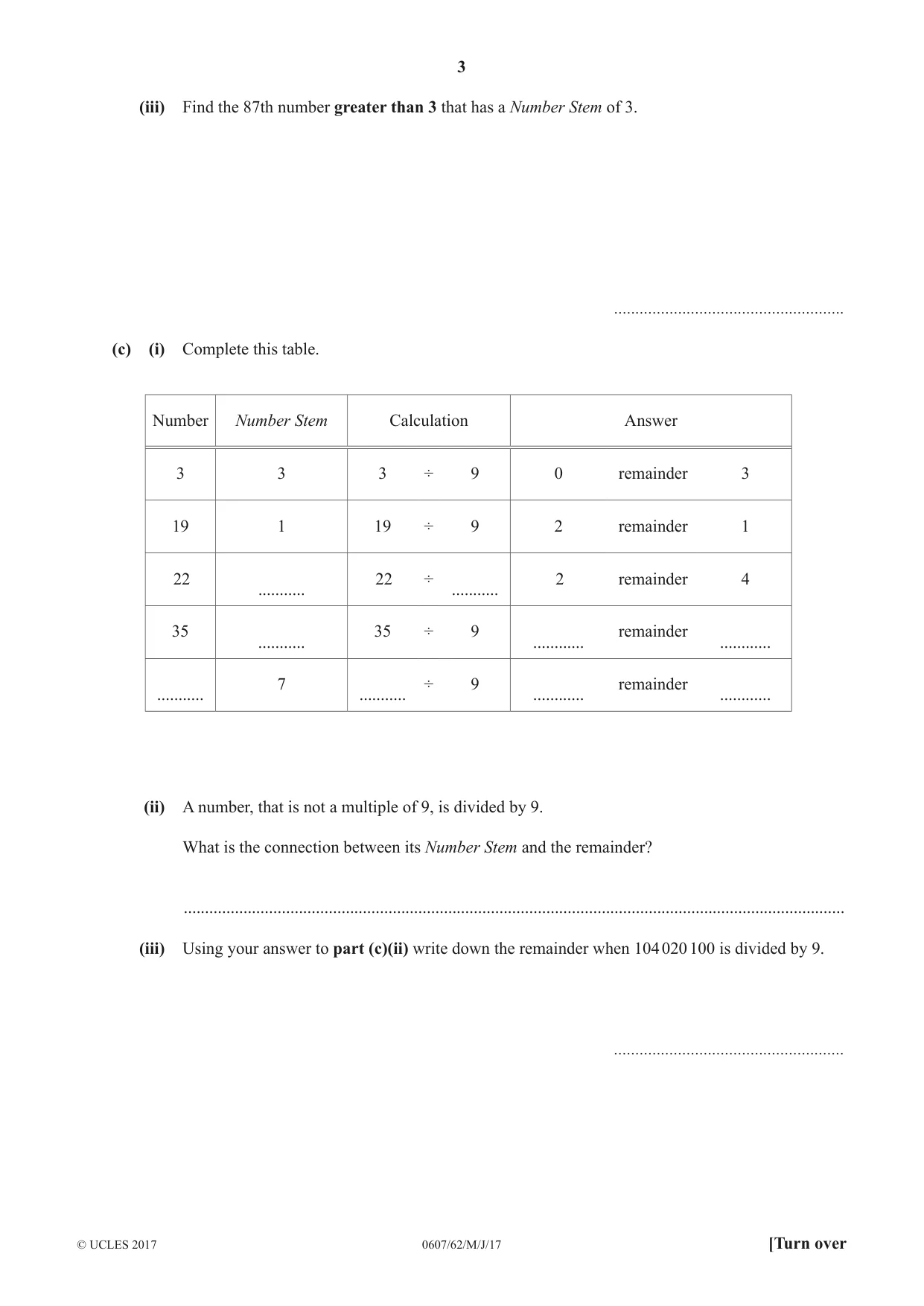 Cambridge IGCSE Mathematics - International 0607 2017 May/June Paper 6 · Variant 2 question paper, page 3 of 12