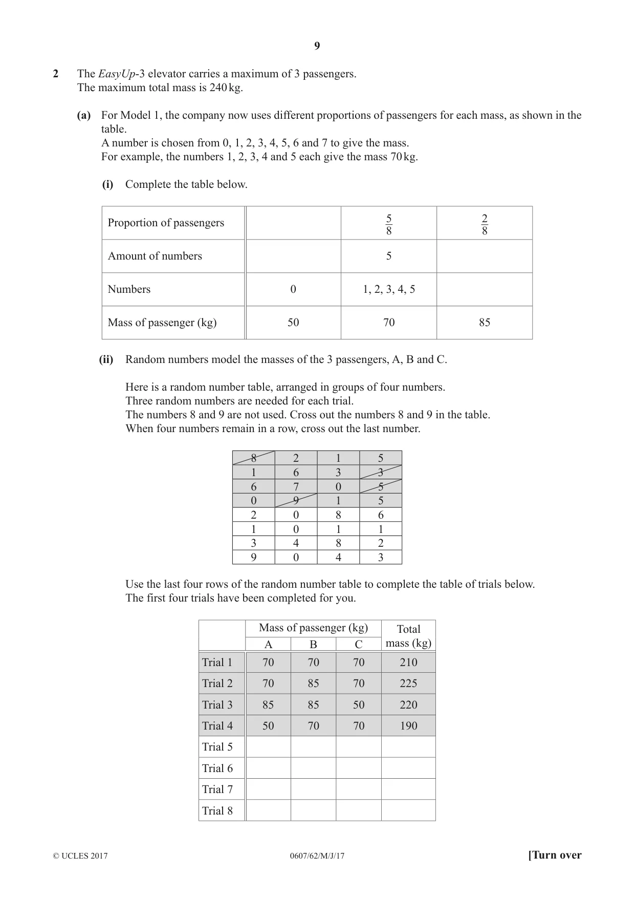 Cambridge IGCSE Mathematics - International 0607 2017 May/June Paper 6 · Variant 2 question paper, page 9 of 12