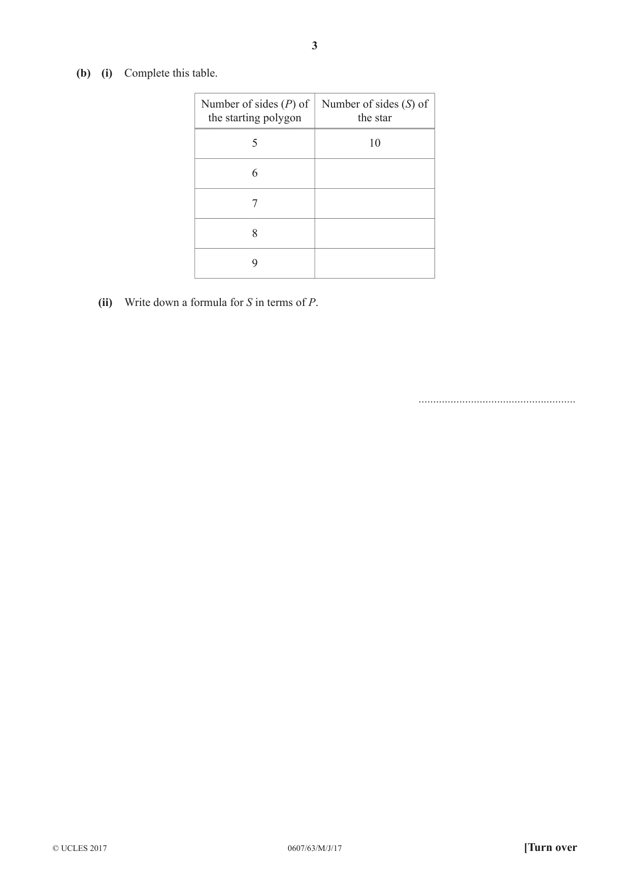Cambridge IGCSE Mathematics - International 0607 2017 May/June Paper 6 · Variant 3 question paper, page 3 of 16