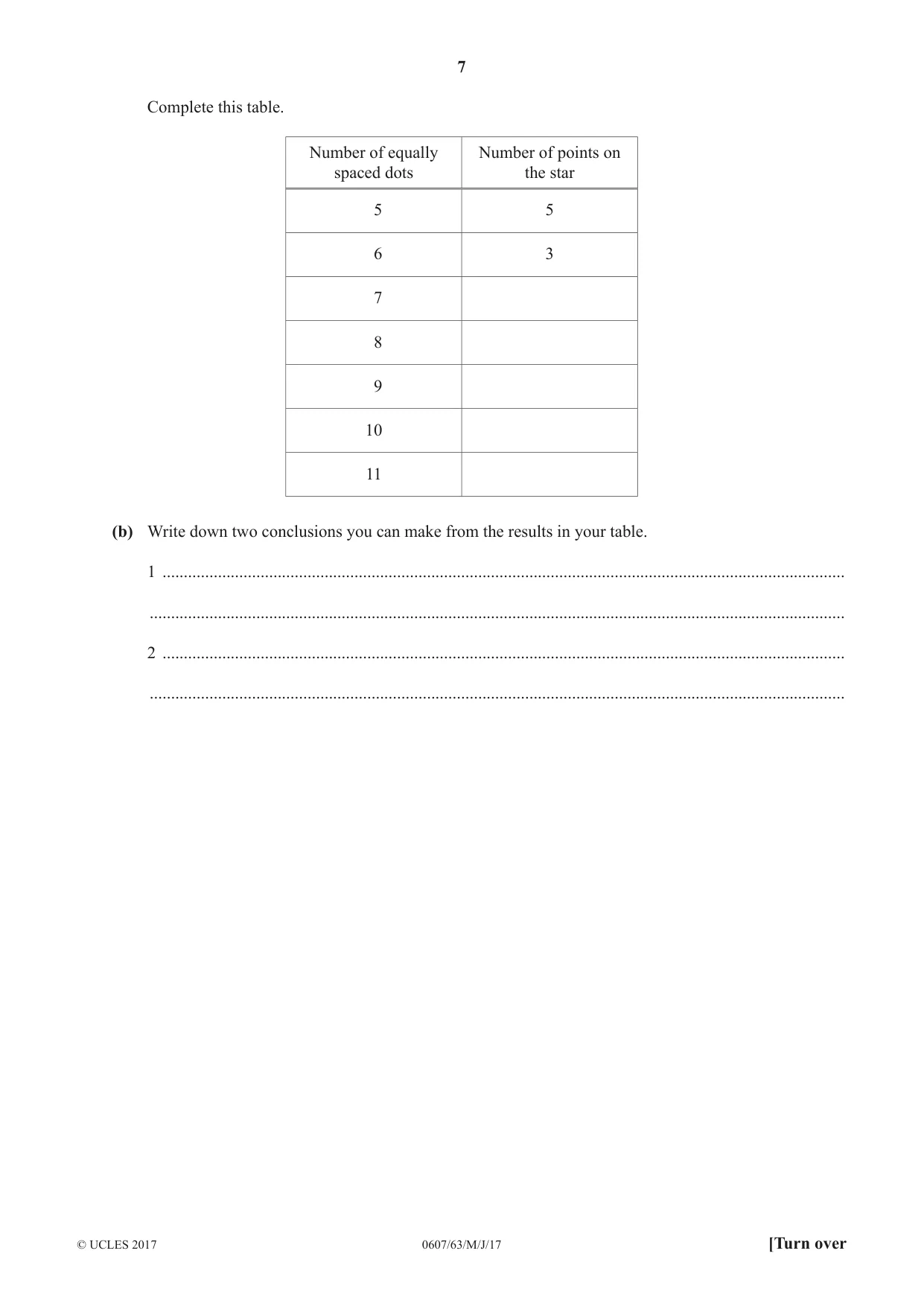 Cambridge IGCSE Mathematics - International 0607 2017 May/June Paper 6 · Variant 3 question paper, page 7 of 16
