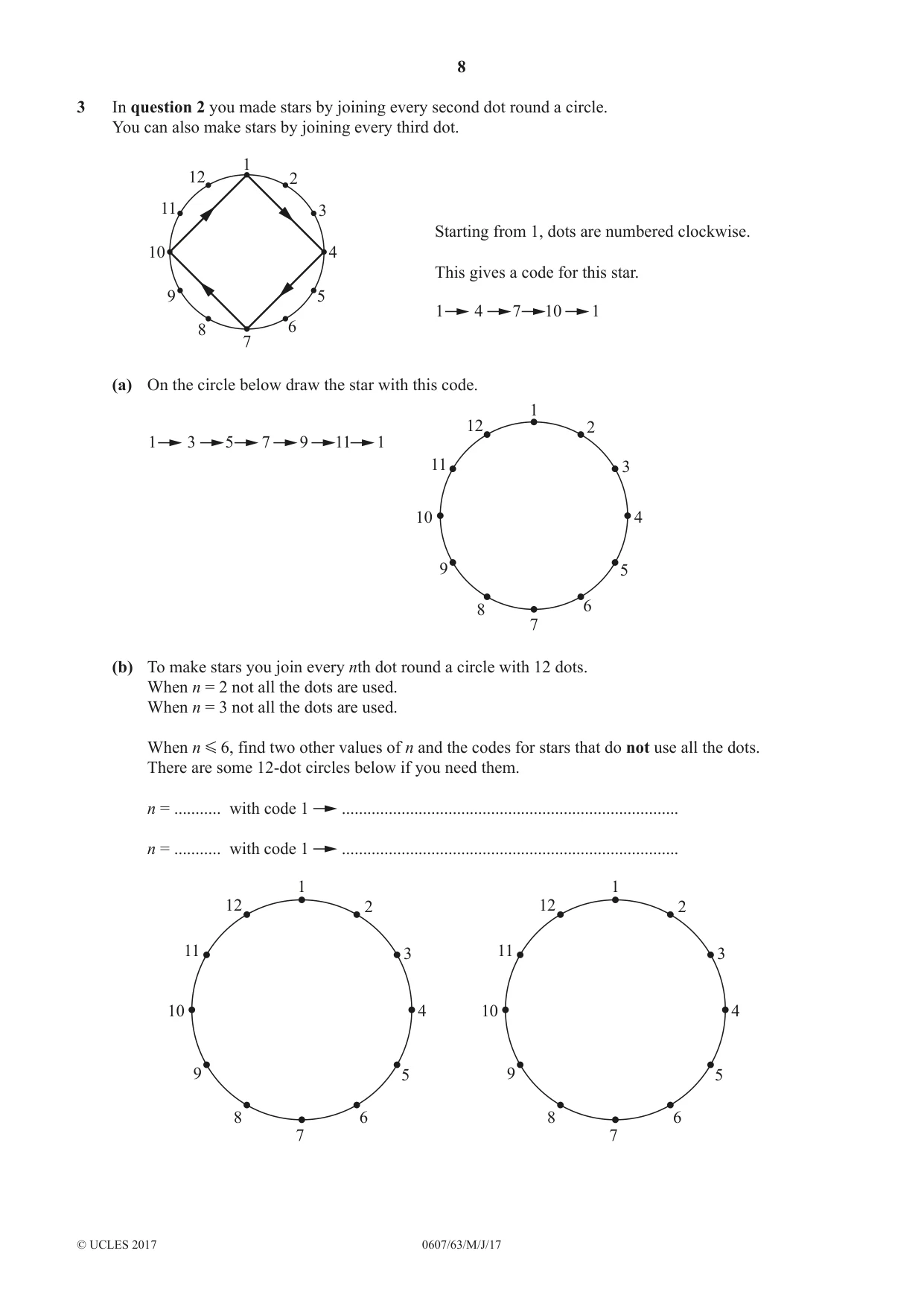 Cambridge IGCSE Mathematics - International 0607 2017 May/June Paper 6 · Variant 3 question paper, page 8 of 16