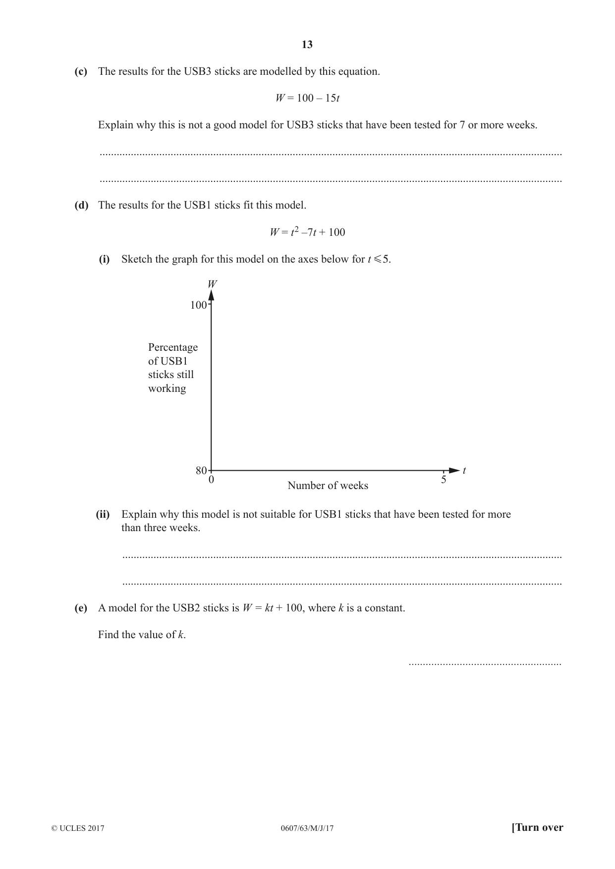 Cambridge IGCSE Mathematics - International 0607 2017 May/June Paper 6 · Variant 3 question paper, page 13 of 16