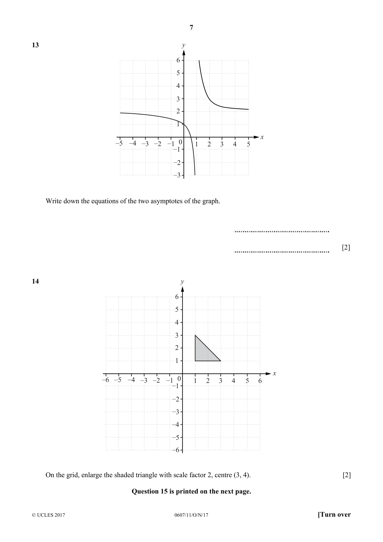 Cambridge IGCSE Mathematics - International 0607 2017 Oct/Nov Paper 1 · Variant 1 question paper, page 7 of 8