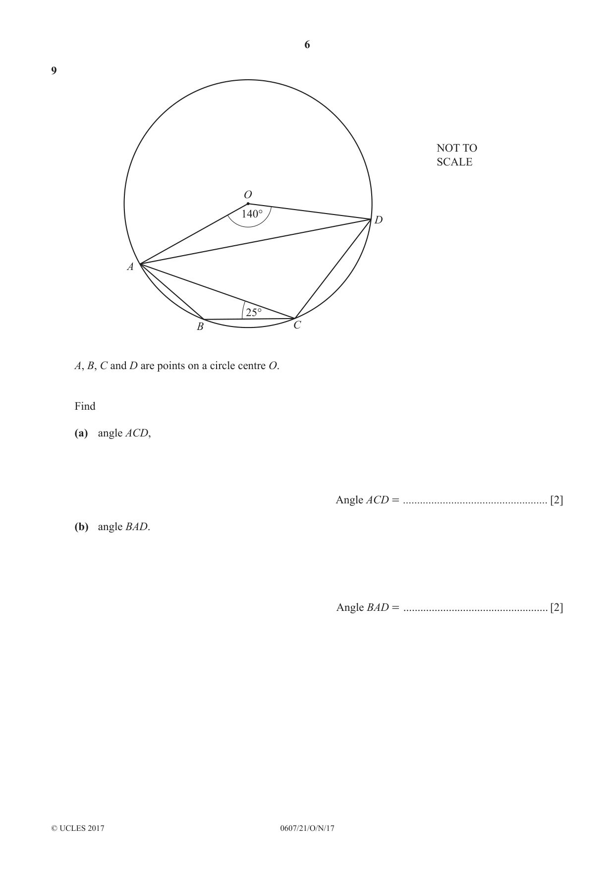 Cambridge IGCSE Mathematics - International 0607 2017 Oct/Nov Paper 2 · Variant 1 question paper, page 6 of 8