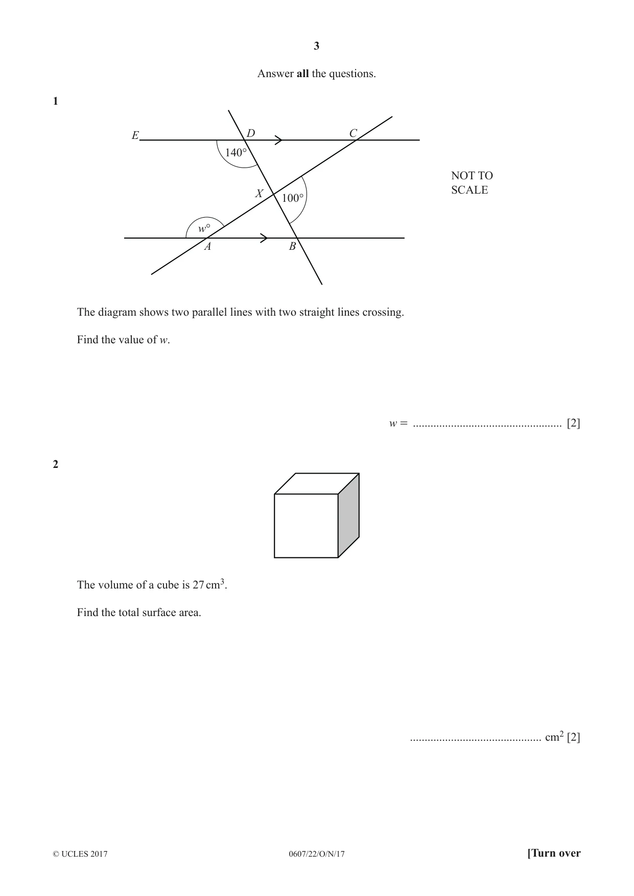 Cambridge IGCSE Mathematics - International 0607 2017 Oct/Nov Paper 2 · Variant 2 question paper, page 3 of 8