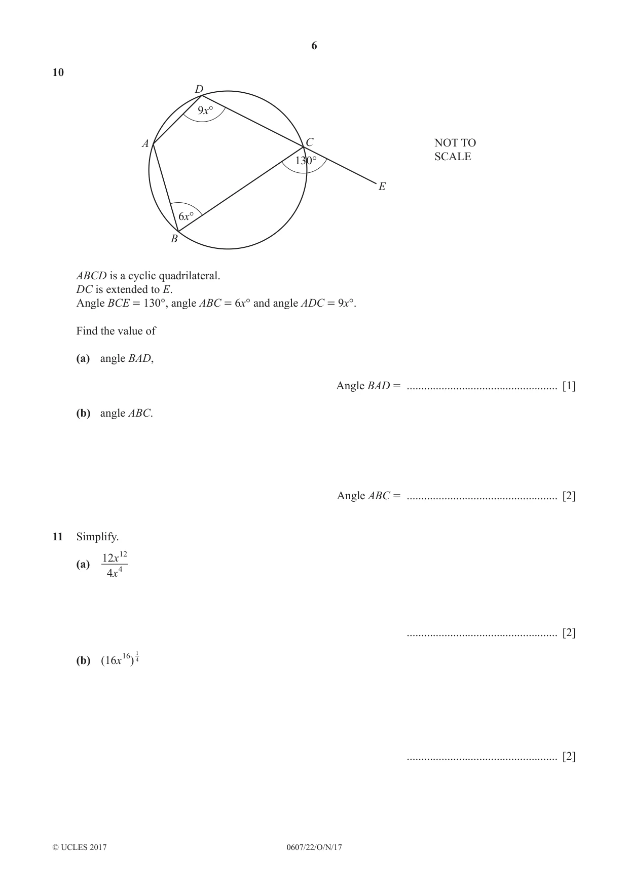 Cambridge IGCSE Mathematics - International 0607 2017 Oct/Nov Paper 2 · Variant 2 question paper, page 6 of 8