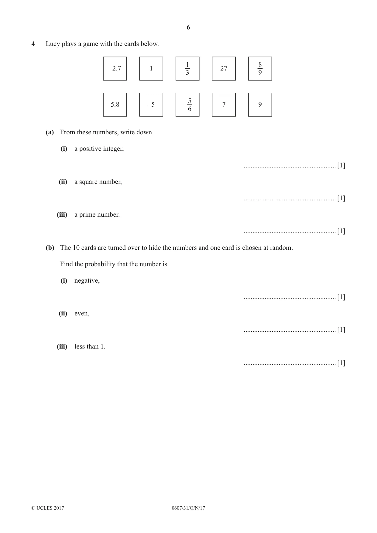 Cambridge IGCSE Mathematics - International 0607 2017 Oct/Nov Paper 3 · Variant 1 question paper, page 6 of 16