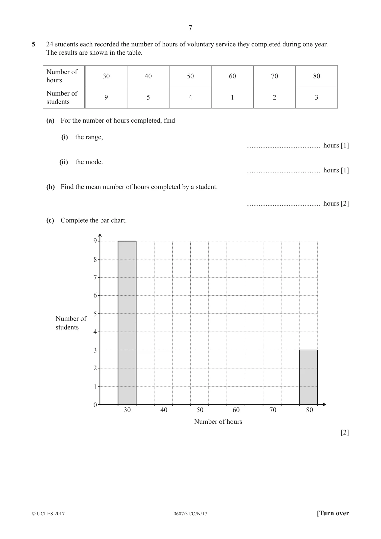 Cambridge IGCSE Mathematics - International 0607 2017 Oct/Nov Paper 3 · Variant 1 question paper, page 7 of 16