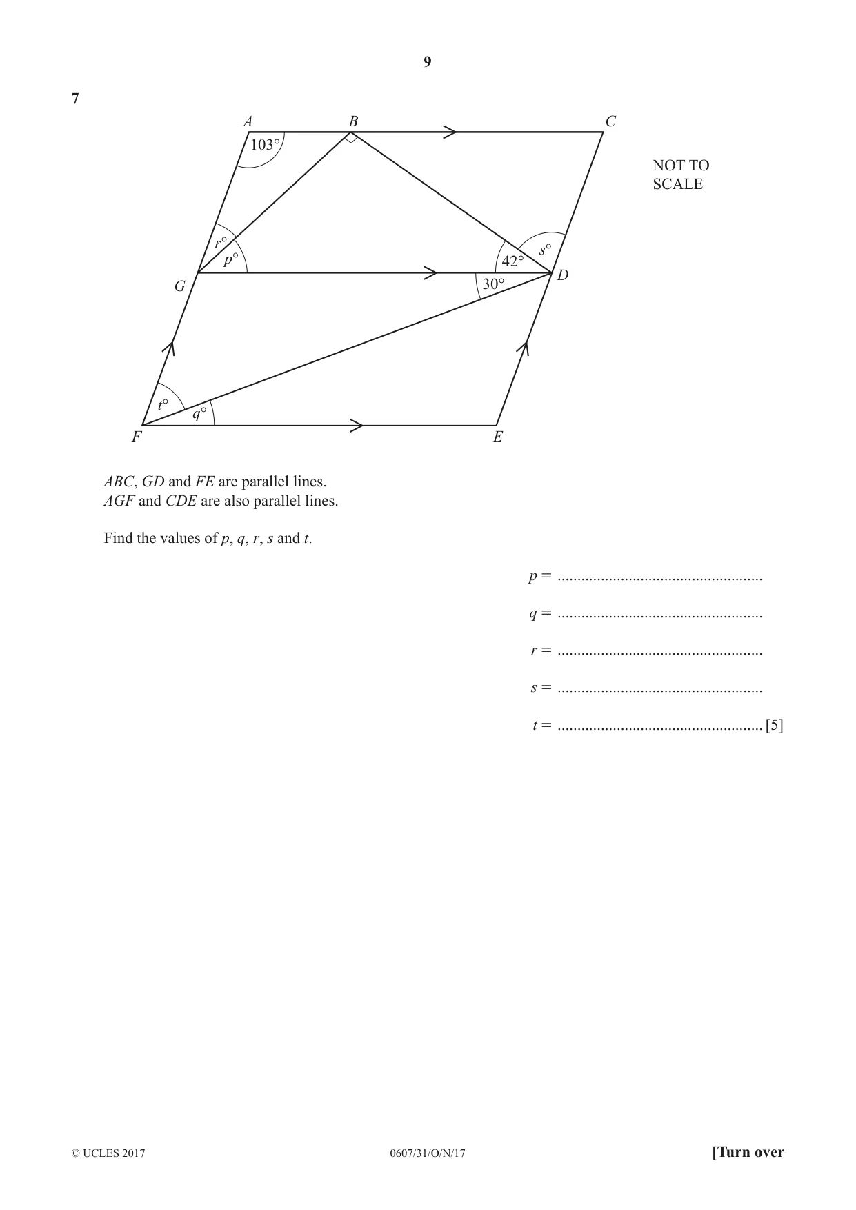 Cambridge IGCSE Mathematics - International 0607 2017 Oct/Nov Paper 3 · Variant 1 question paper, page 9 of 16