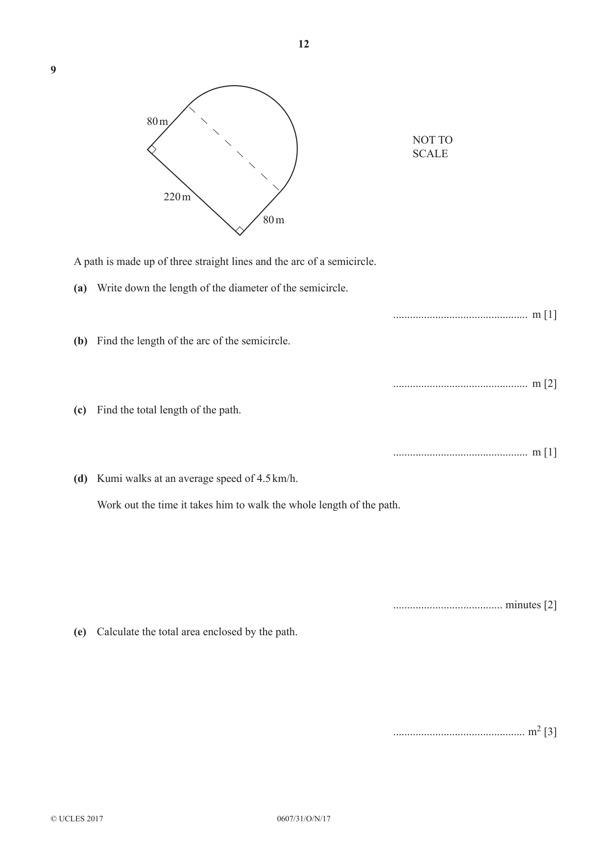 Cambridge IGCSE Mathematics - International 0607 2017 Oct/Nov Paper 3 · Variant 1 question paper, page 12 of 16