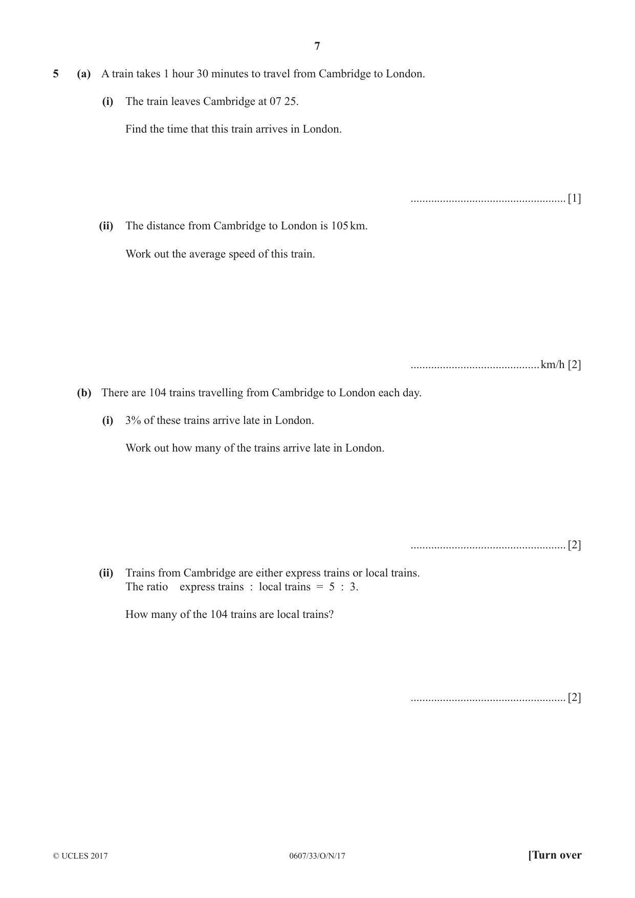 Cambridge IGCSE Mathematics - International 0607 2017 Oct/Nov Paper 3 · Variant 3 question paper, page 7 of 16