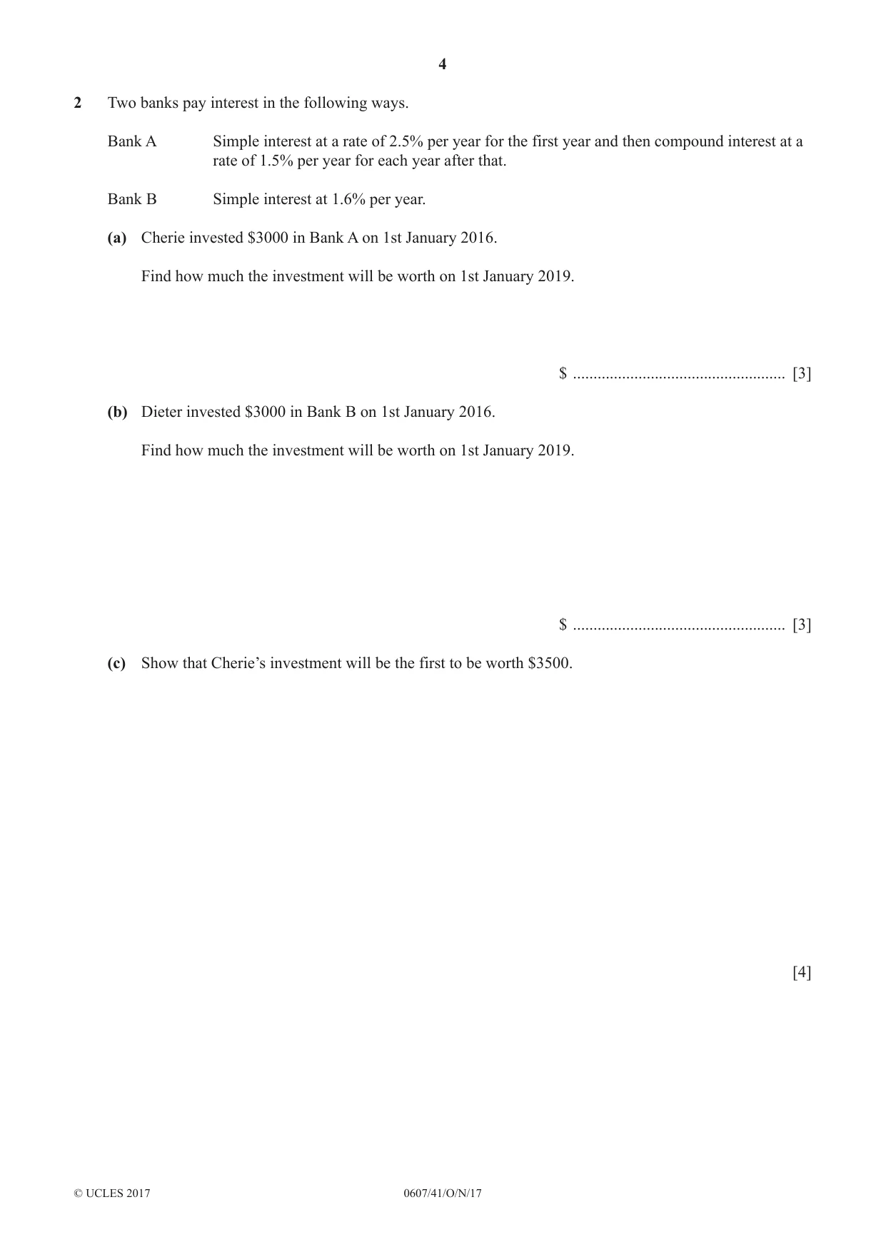 Cambridge IGCSE Mathematics - International 0607 2017 Oct/Nov Paper 4 · Variant 1 question paper, page 4 of 20