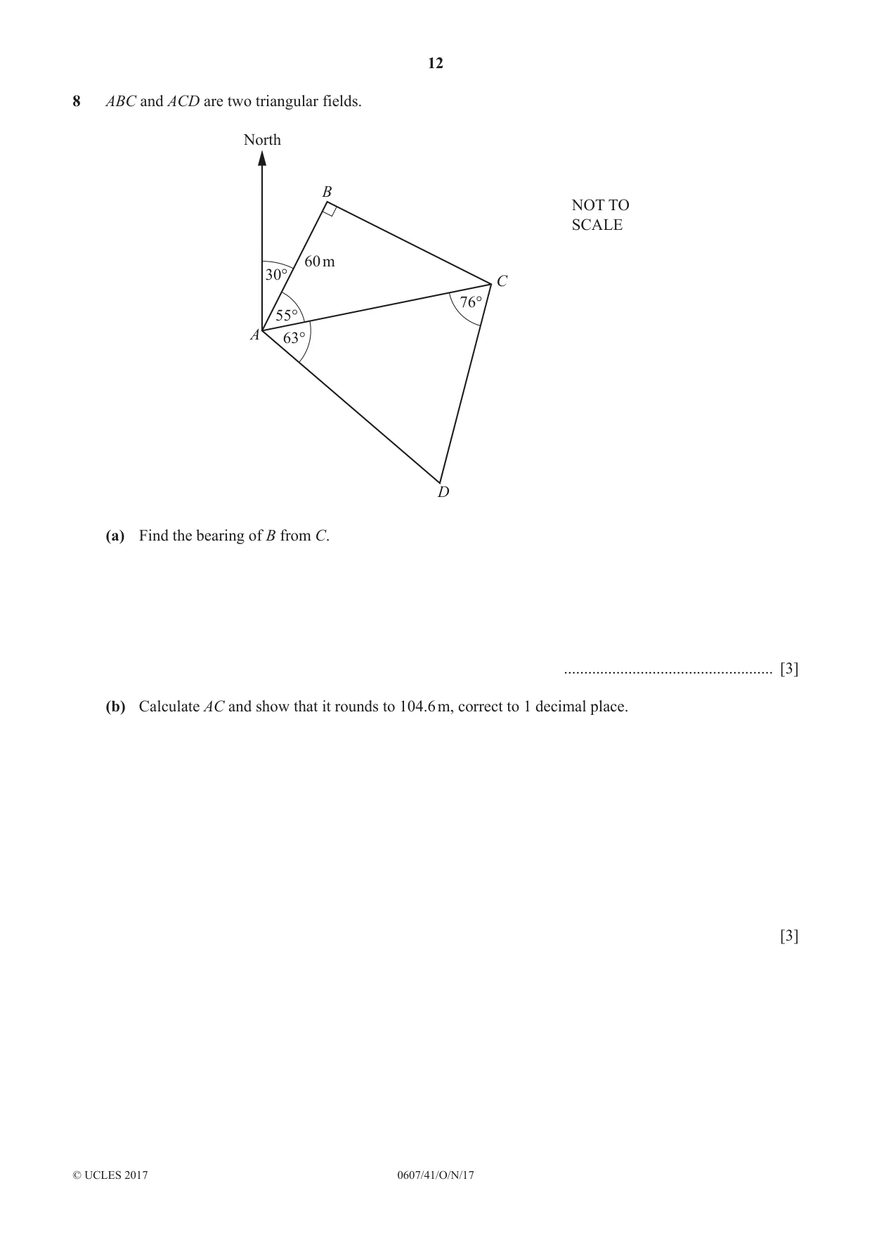 Cambridge IGCSE Mathematics - International 0607 2017 Oct/Nov Paper 4 · Variant 1 question paper, page 12 of 20