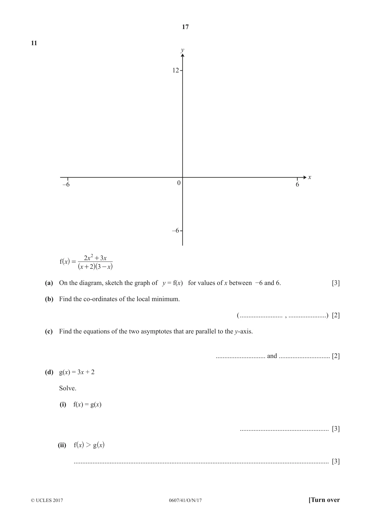 Cambridge IGCSE Mathematics - International 0607 2017 Oct/Nov Paper 4 · Variant 1 question paper, page 17 of 20
