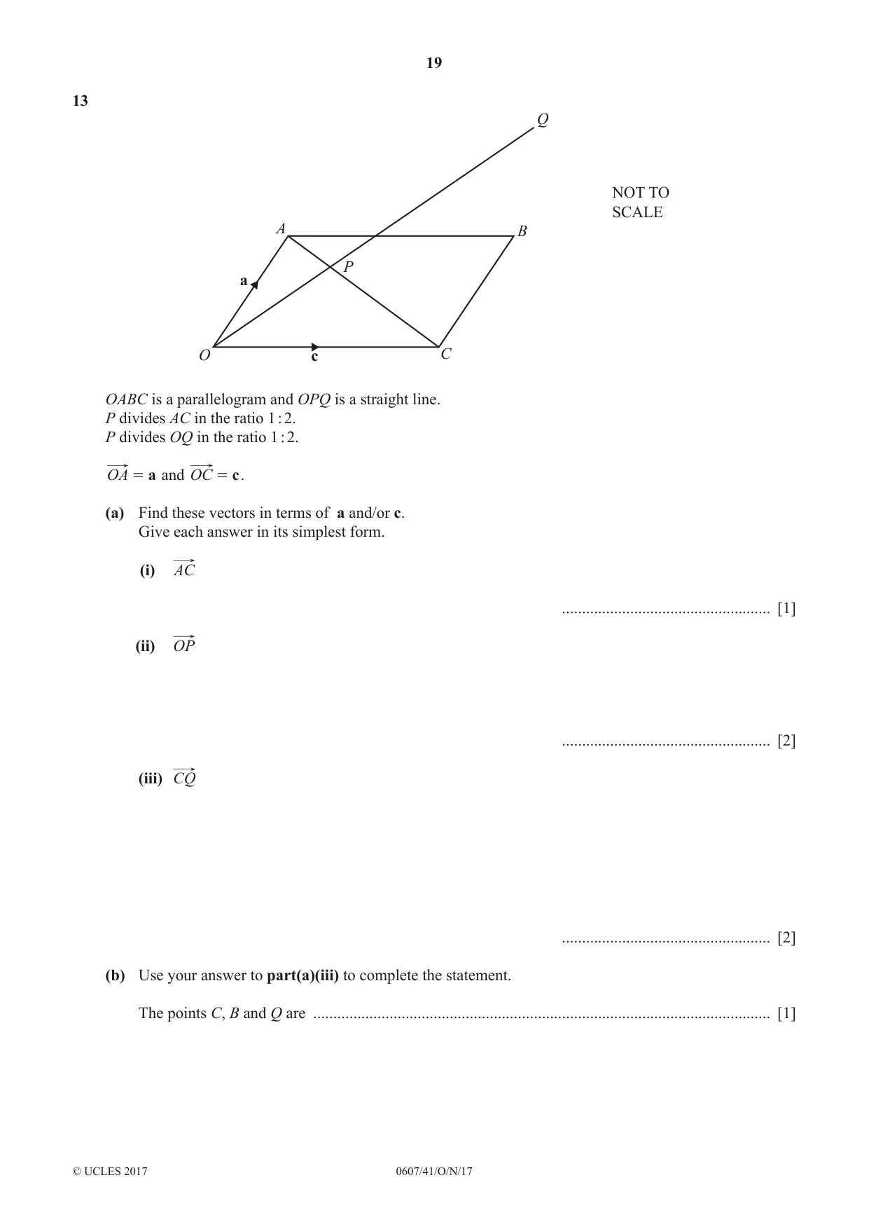 Cambridge IGCSE Mathematics - International 0607 2017 Oct/Nov Paper 4 · Variant 1 question paper, page 19 of 20
