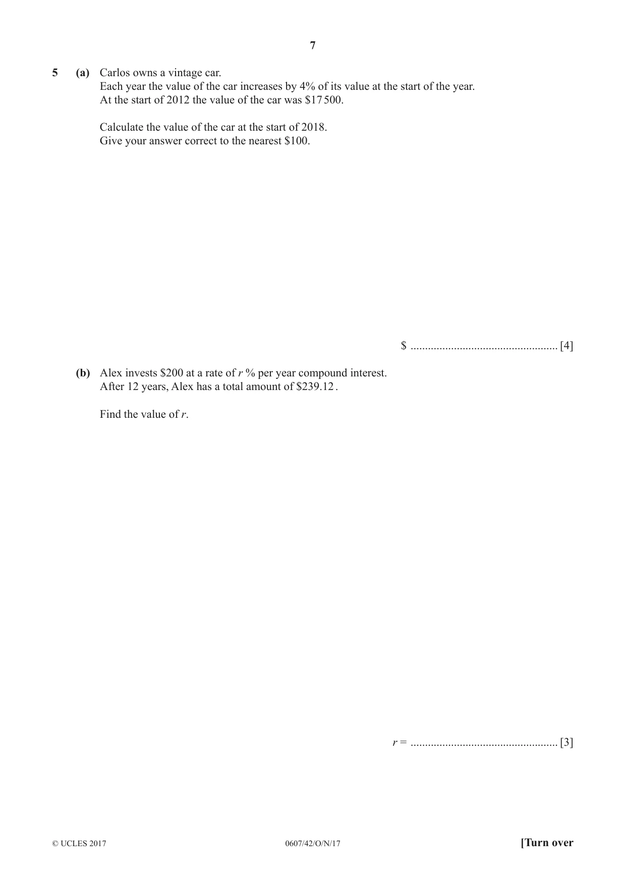 Cambridge IGCSE Mathematics - International 0607 2017 Oct/Nov Paper 4 · Variant 2 question paper, page 7 of 16