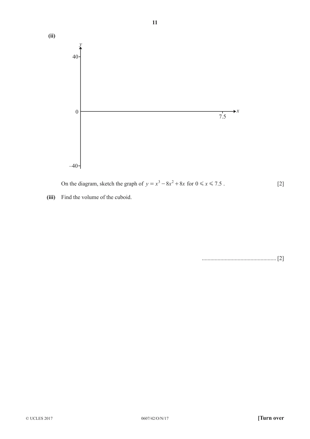 Cambridge IGCSE Mathematics - International 0607 2017 Oct/Nov Paper 4 · Variant 2 question paper, page 11 of 16