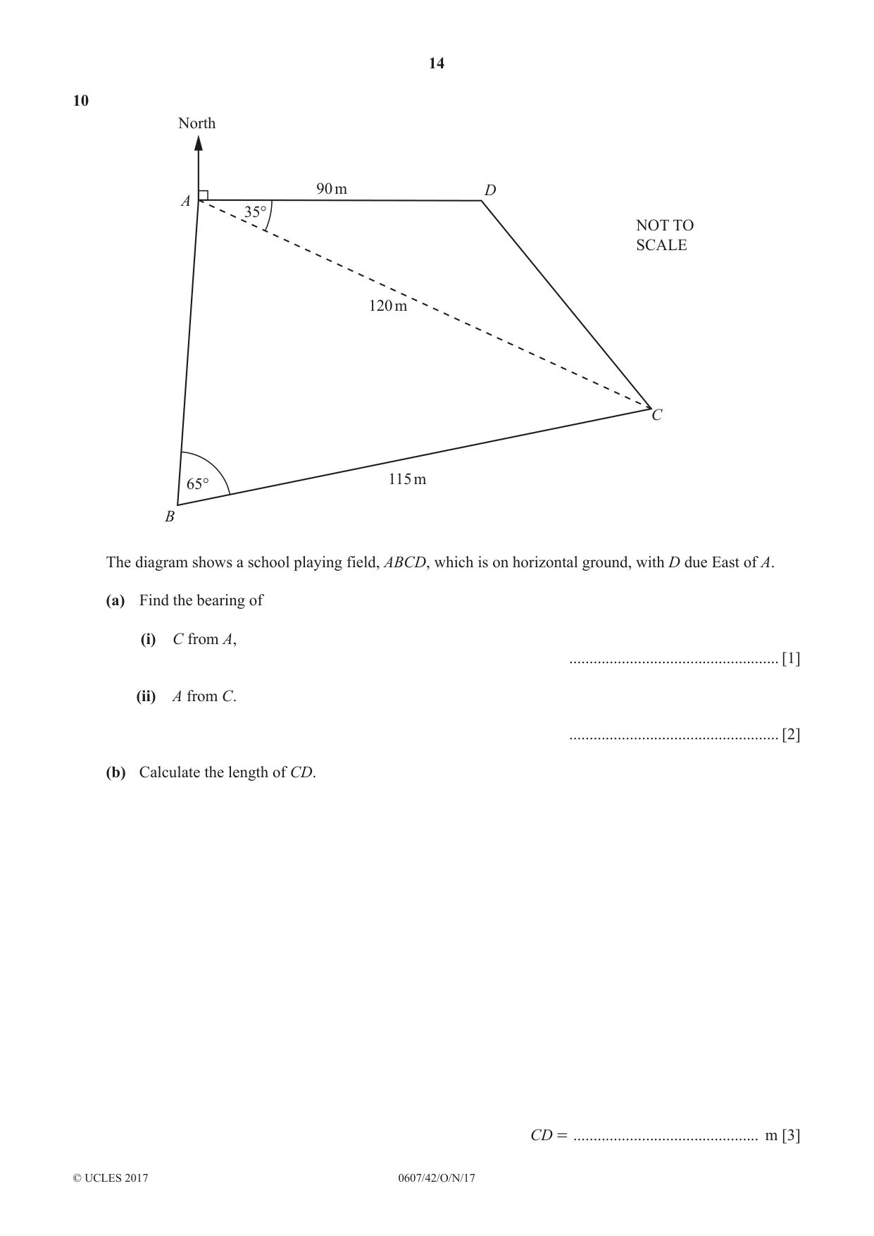 Cambridge IGCSE Mathematics - International 0607 2017 Oct/Nov Paper 4 · Variant 2 question paper, page 14 of 16