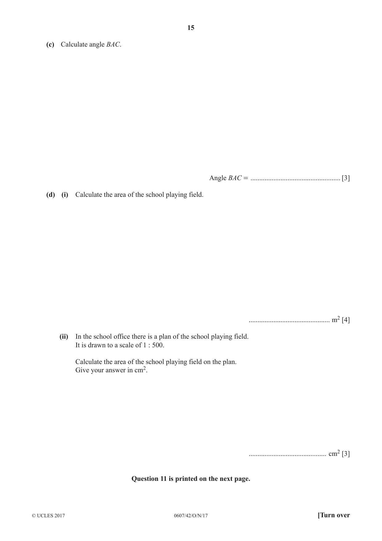 Cambridge IGCSE Mathematics - International 0607 2017 Oct/Nov Paper 4 · Variant 2 question paper, page 15 of 16