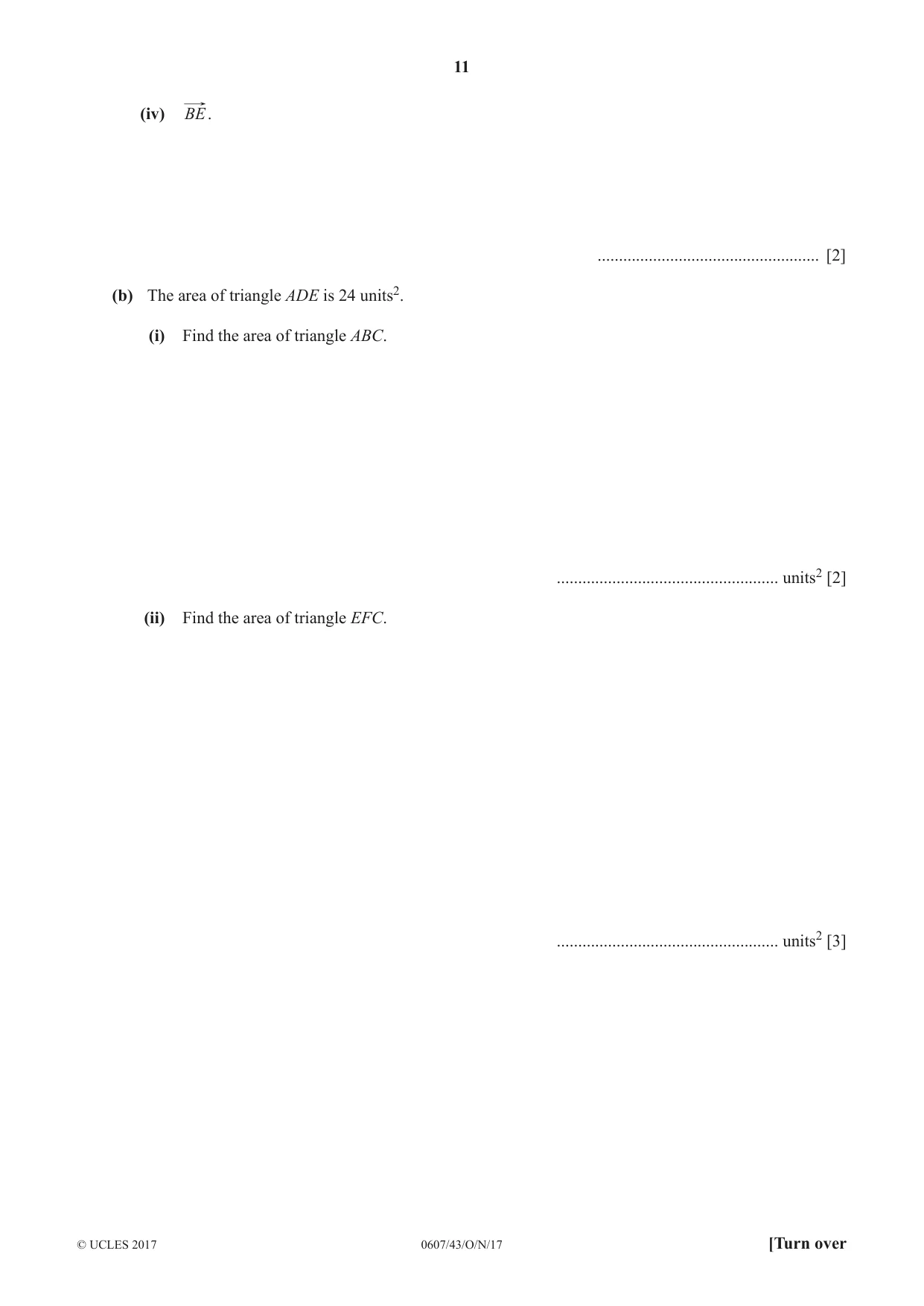 Cambridge IGCSE Mathematics - International 0607 2017 Oct/Nov Paper 4 · Variant 3 question paper, page 11 of 20