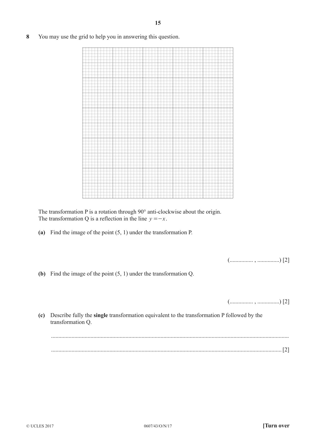 Cambridge IGCSE Mathematics - International 0607 2017 Oct/Nov Paper 4 · Variant 3 question paper, page 15 of 20
