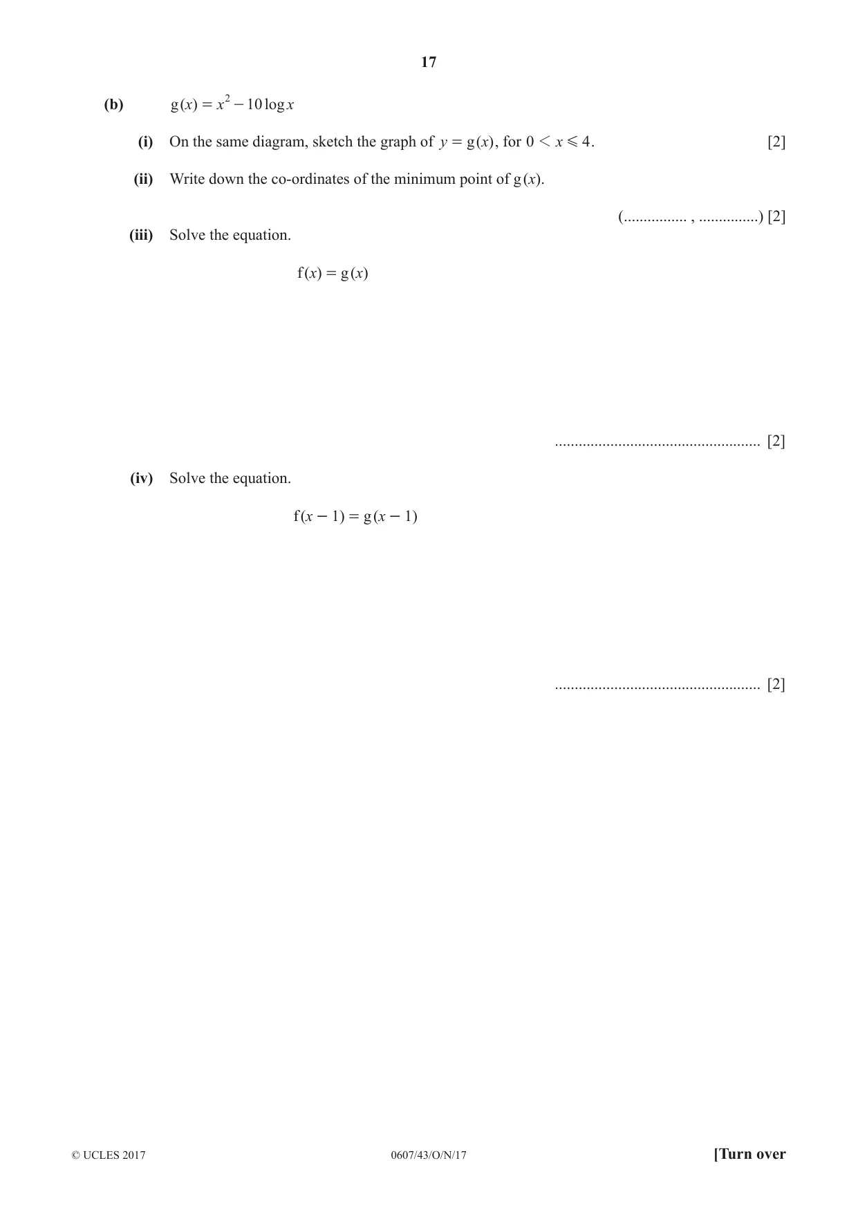 Cambridge IGCSE Mathematics - International 0607 2017 Oct/Nov Paper 4 · Variant 3 question paper, page 17 of 20