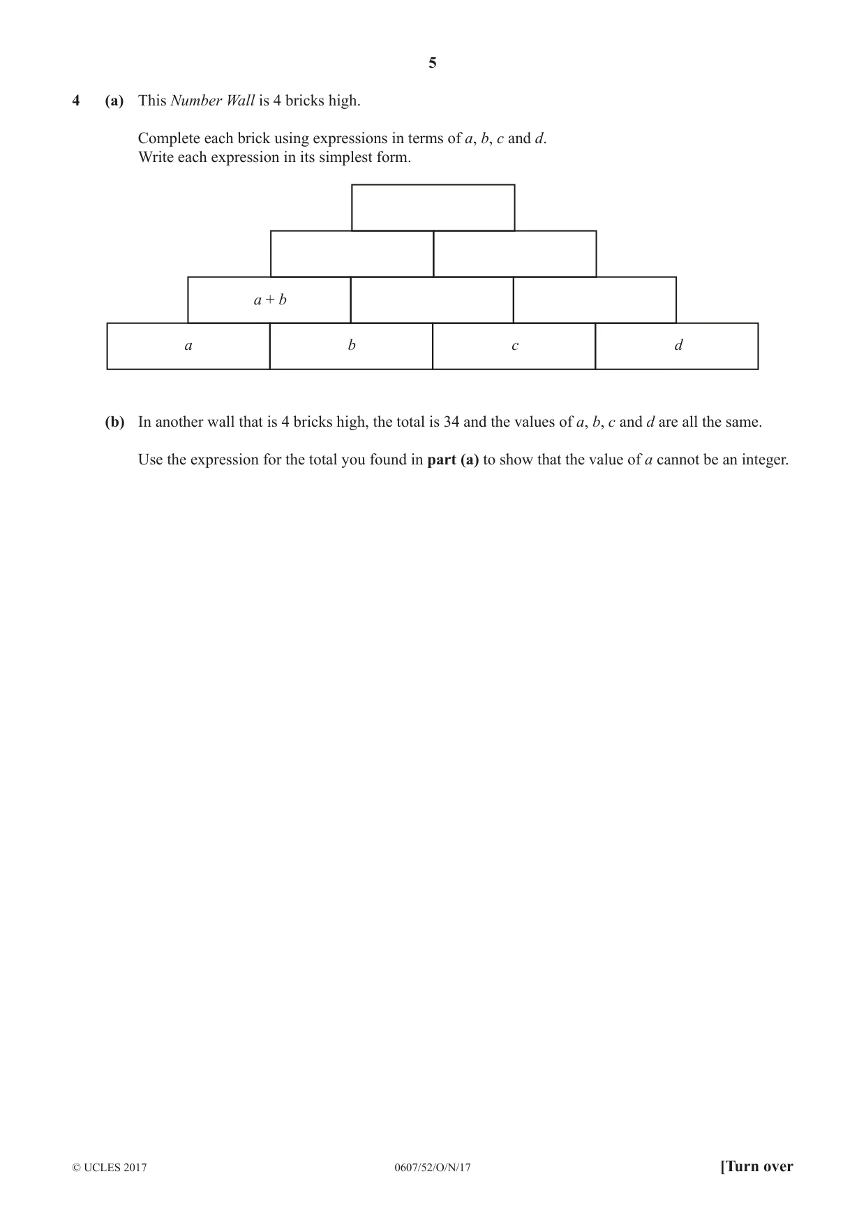 Cambridge IGCSE Mathematics - International 0607 2017 Oct/Nov Paper 5 · Variant 2 question paper, page 5 of 8