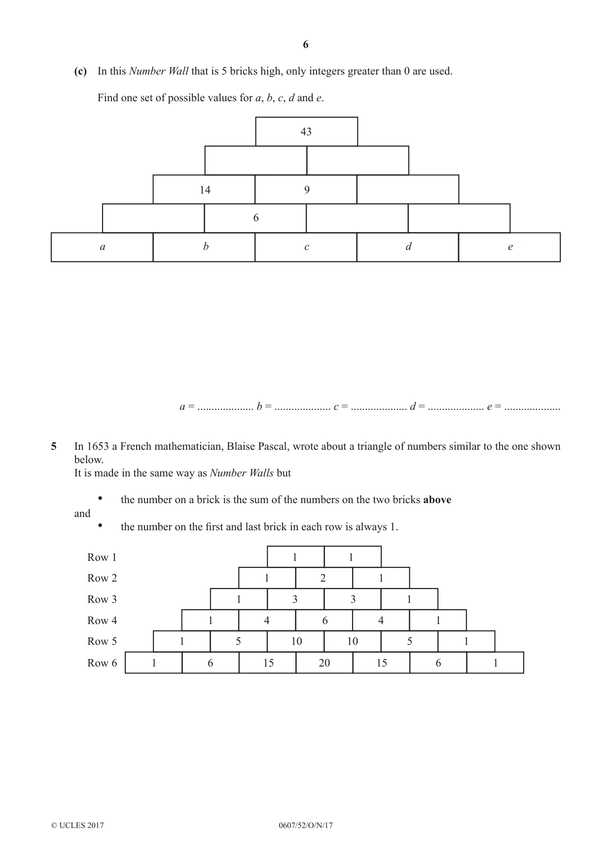 Cambridge IGCSE Mathematics - International 0607 2017 Oct/Nov Paper 5 · Variant 2 question paper, page 6 of 8