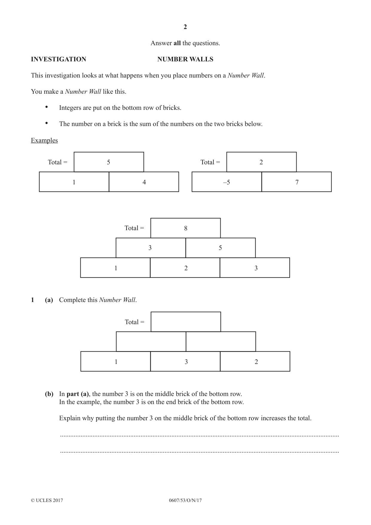 Cambridge IGCSE Mathematics - International 0607 2017 Oct/Nov Paper 5 · Variant 3 question paper, page 2 of 8