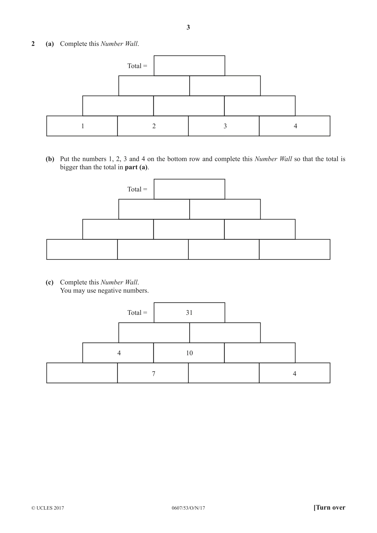 Cambridge IGCSE Mathematics - International 0607 2017 Oct/Nov Paper 5 · Variant 3 question paper, page 3 of 8
