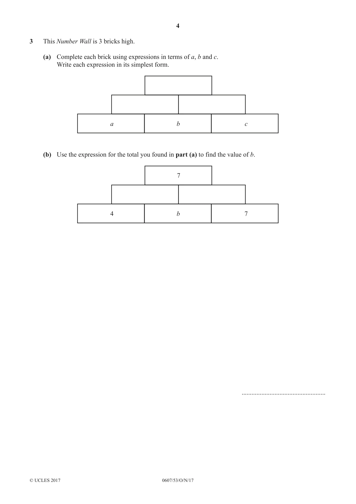 Cambridge IGCSE Mathematics - International 0607 2017 Oct/Nov Paper 5 · Variant 3 question paper, page 4 of 8