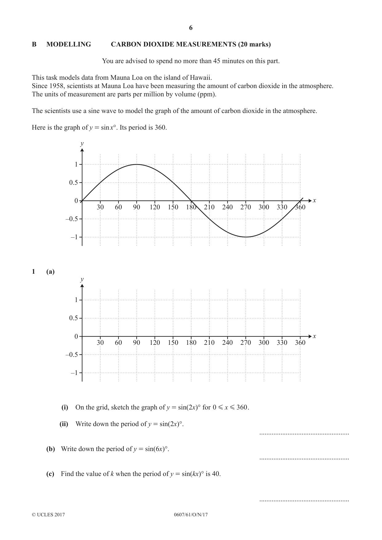 Cambridge IGCSE Mathematics - International 0607 2017 Oct/Nov Paper 6 · Variant 1 question paper, page 6 of 12