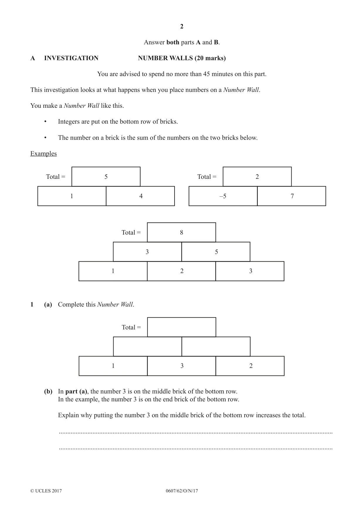 Cambridge IGCSE Mathematics - International 0607 2017 Oct/Nov Paper 6 · Variant 2 question paper, page 2 of 16