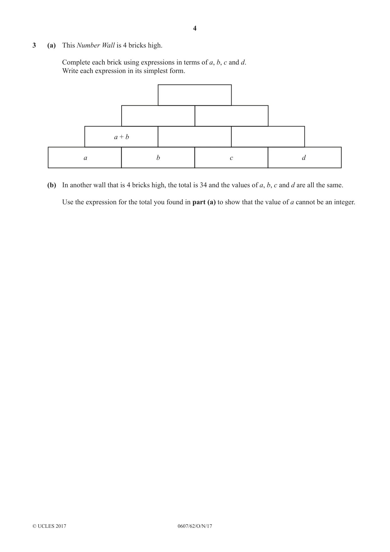 Cambridge IGCSE Mathematics - International 0607 2017 Oct/Nov Paper 6 · Variant 2 question paper, page 4 of 16