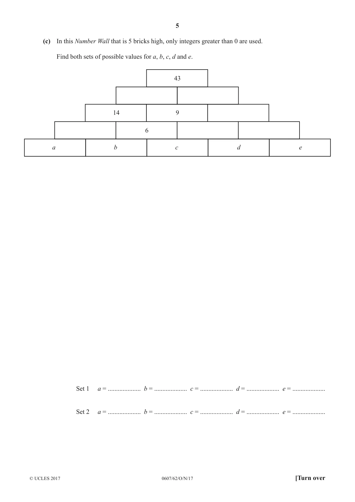 Cambridge IGCSE Mathematics - International 0607 2017 Oct/Nov Paper 6 · Variant 2 question paper, page 5 of 16