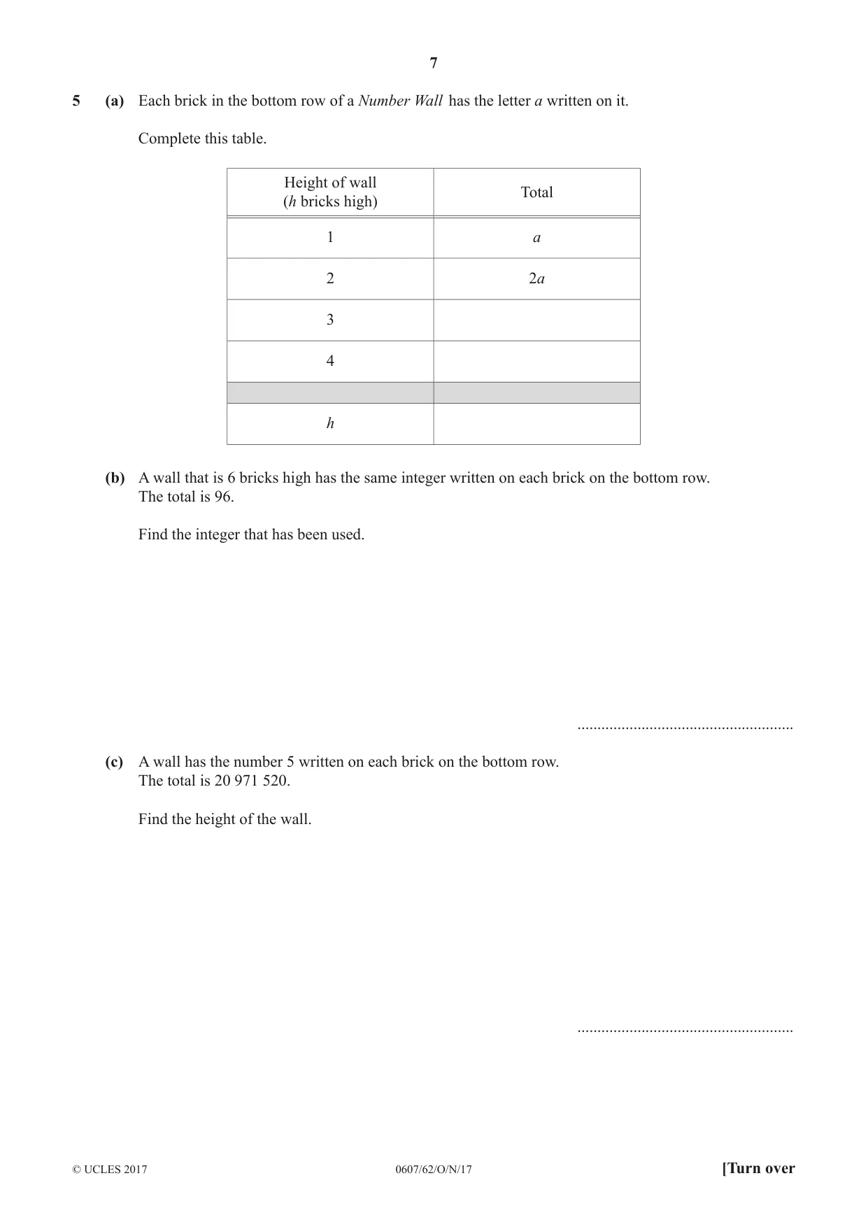 Cambridge IGCSE Mathematics - International 0607 2017 Oct/Nov Paper 6 · Variant 2 question paper, page 7 of 16