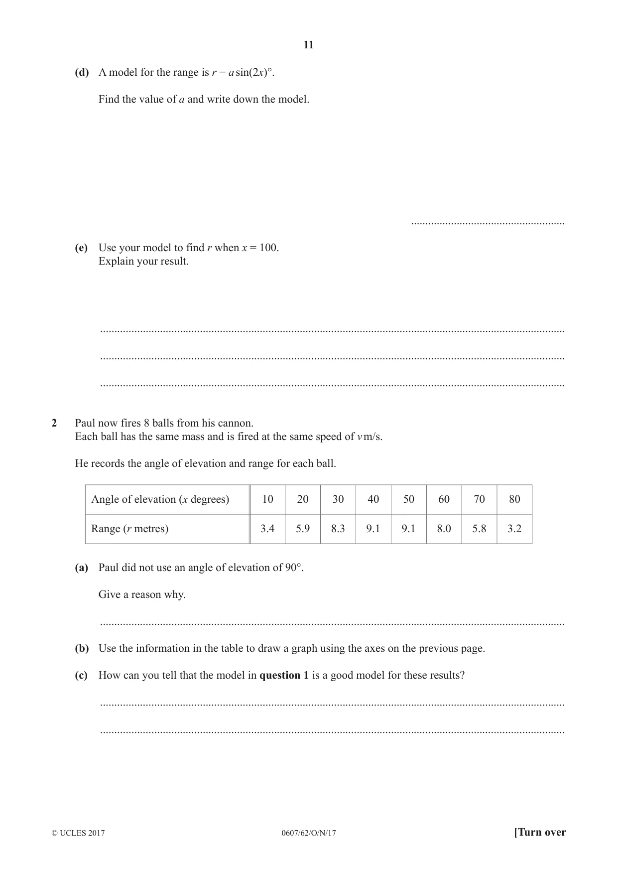 Cambridge IGCSE Mathematics - International 0607 2017 Oct/Nov Paper 6 · Variant 2 question paper, page 11 of 16