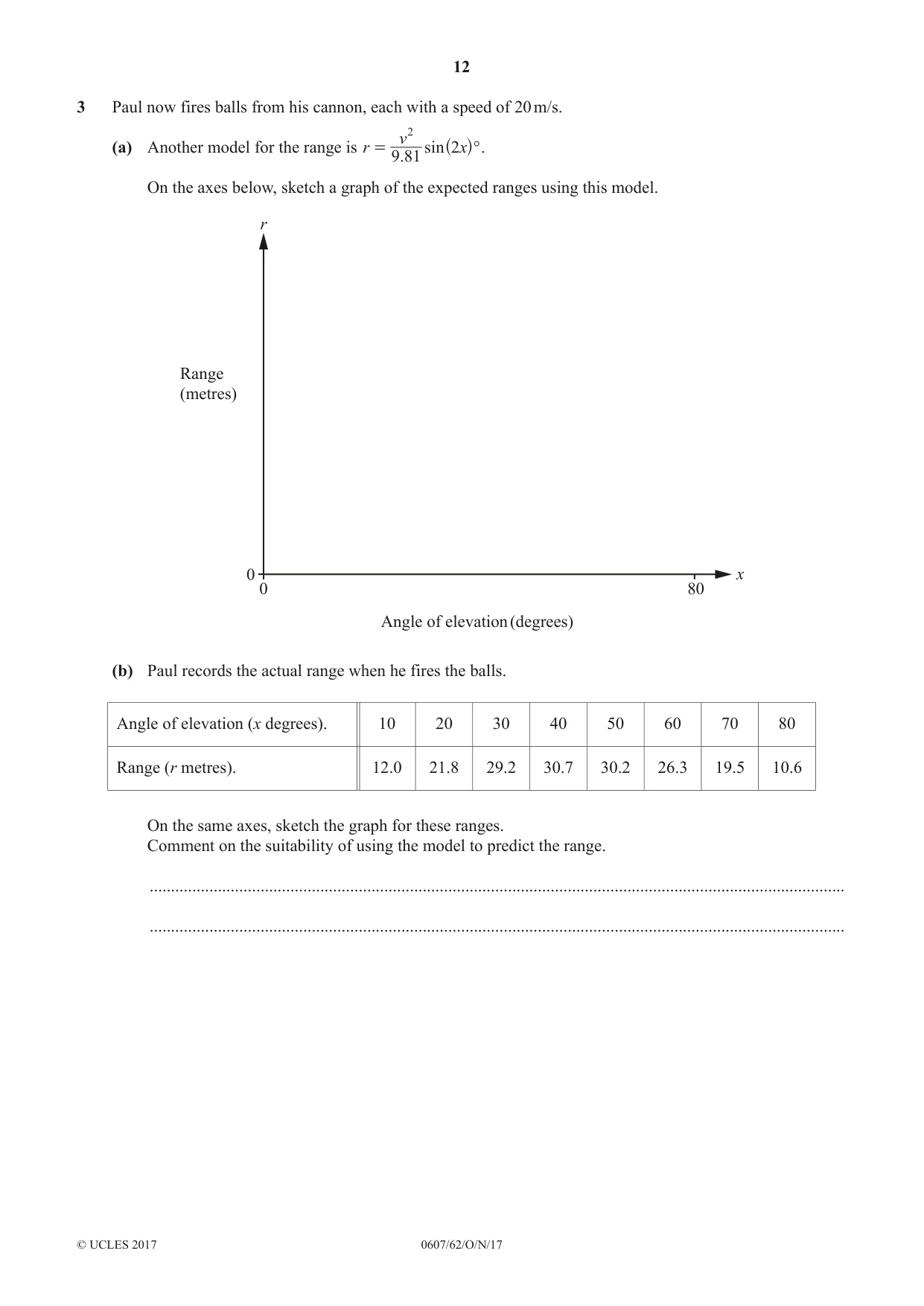 Cambridge IGCSE Mathematics - International 0607 2017 Oct/Nov Paper 6 · Variant 2 question paper, page 12 of 16