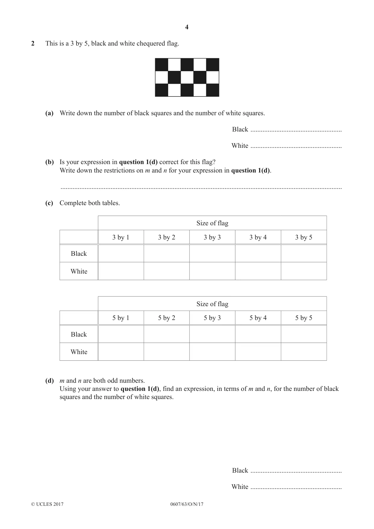 Cambridge IGCSE Mathematics - International 0607 2017 Oct/Nov Paper 6 · Variant 3 question paper, page 4 of 12