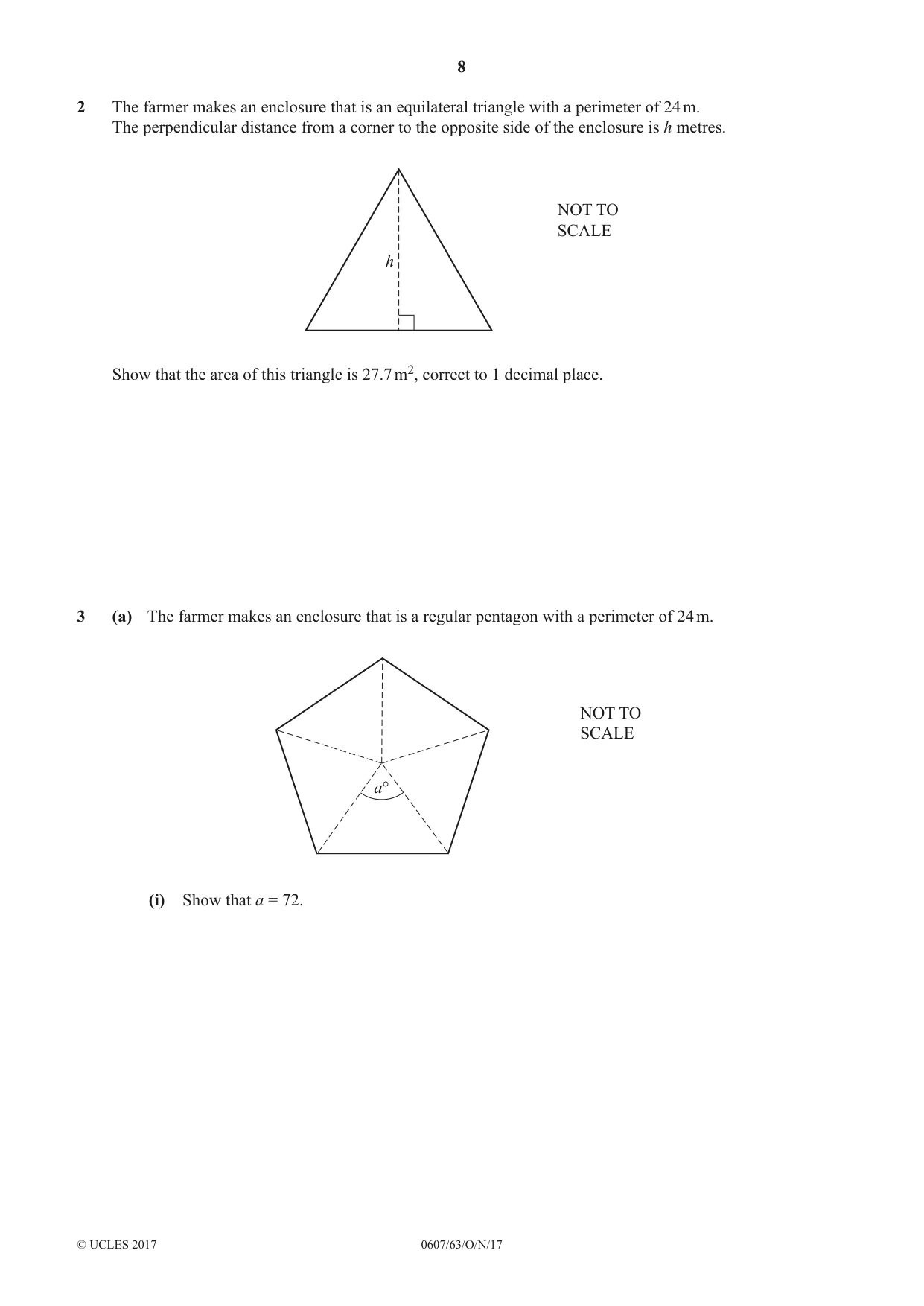 Cambridge IGCSE Mathematics - International 0607 2017 Oct/Nov Paper 6 · Variant 3 question paper, page 8 of 12