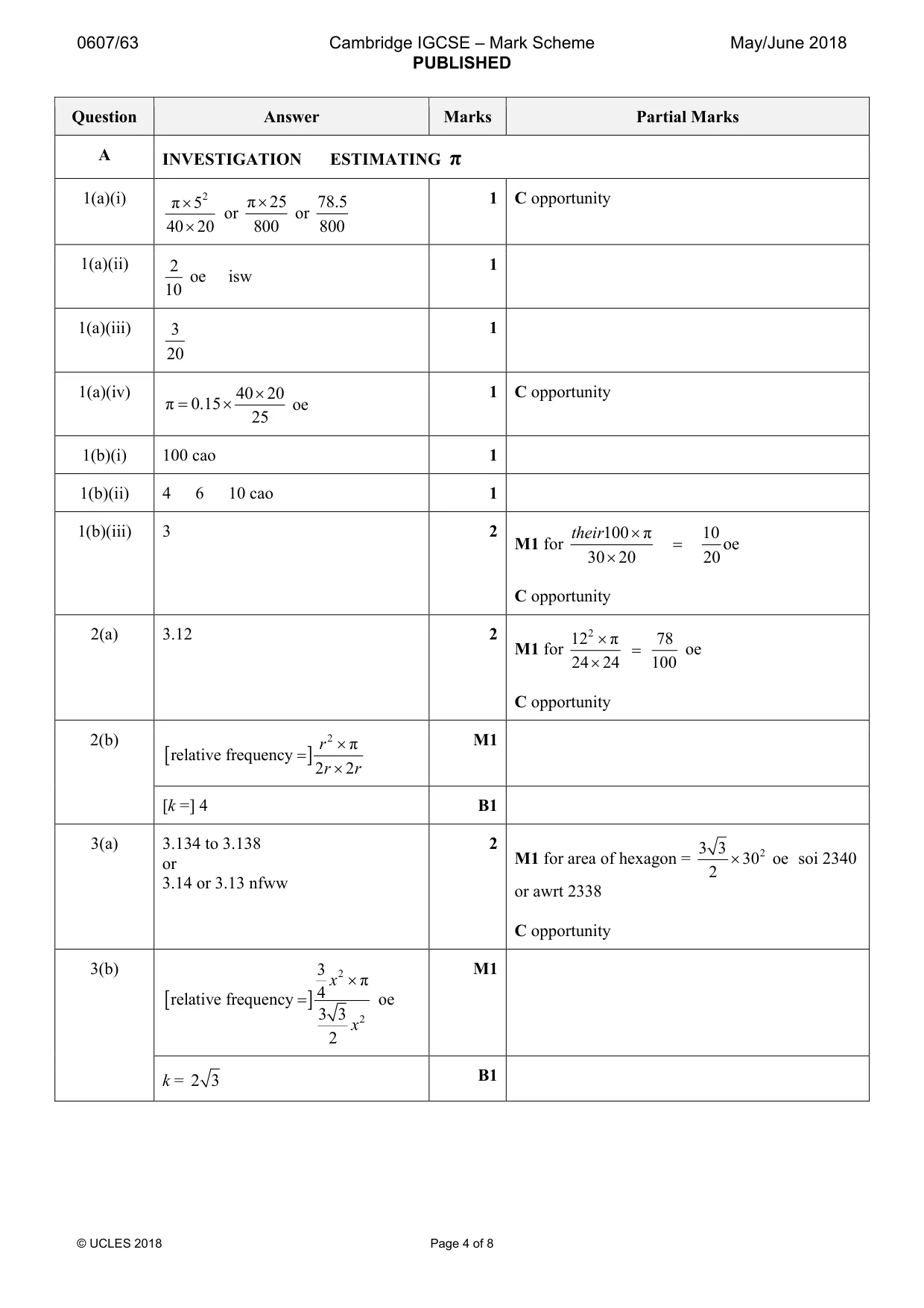 Mark scheme, page 4 of 8