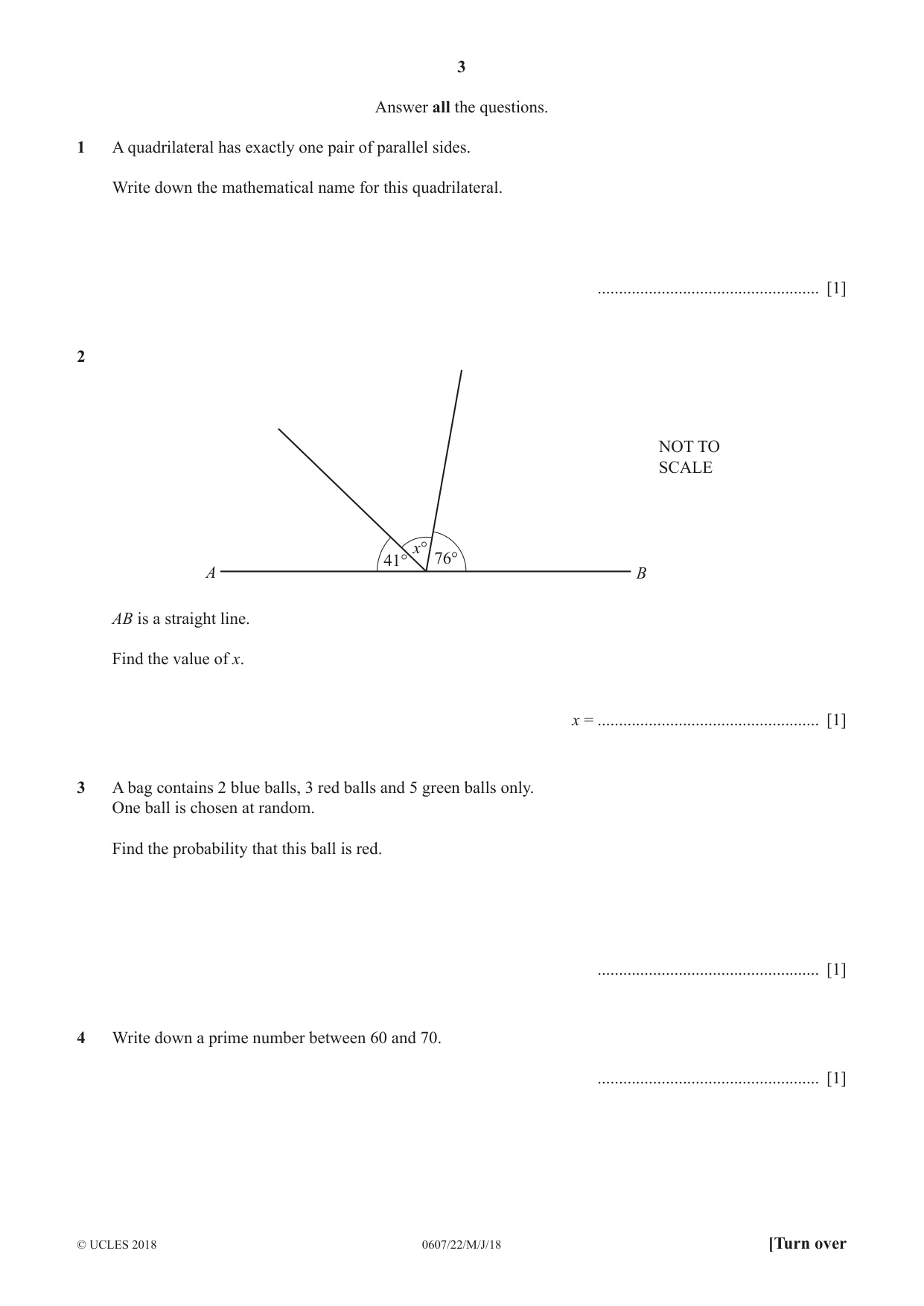Cambridge IGCSE Mathematics - International 0607 2018 May/June Paper 2 · Variant 2 question paper, page 3 of 8