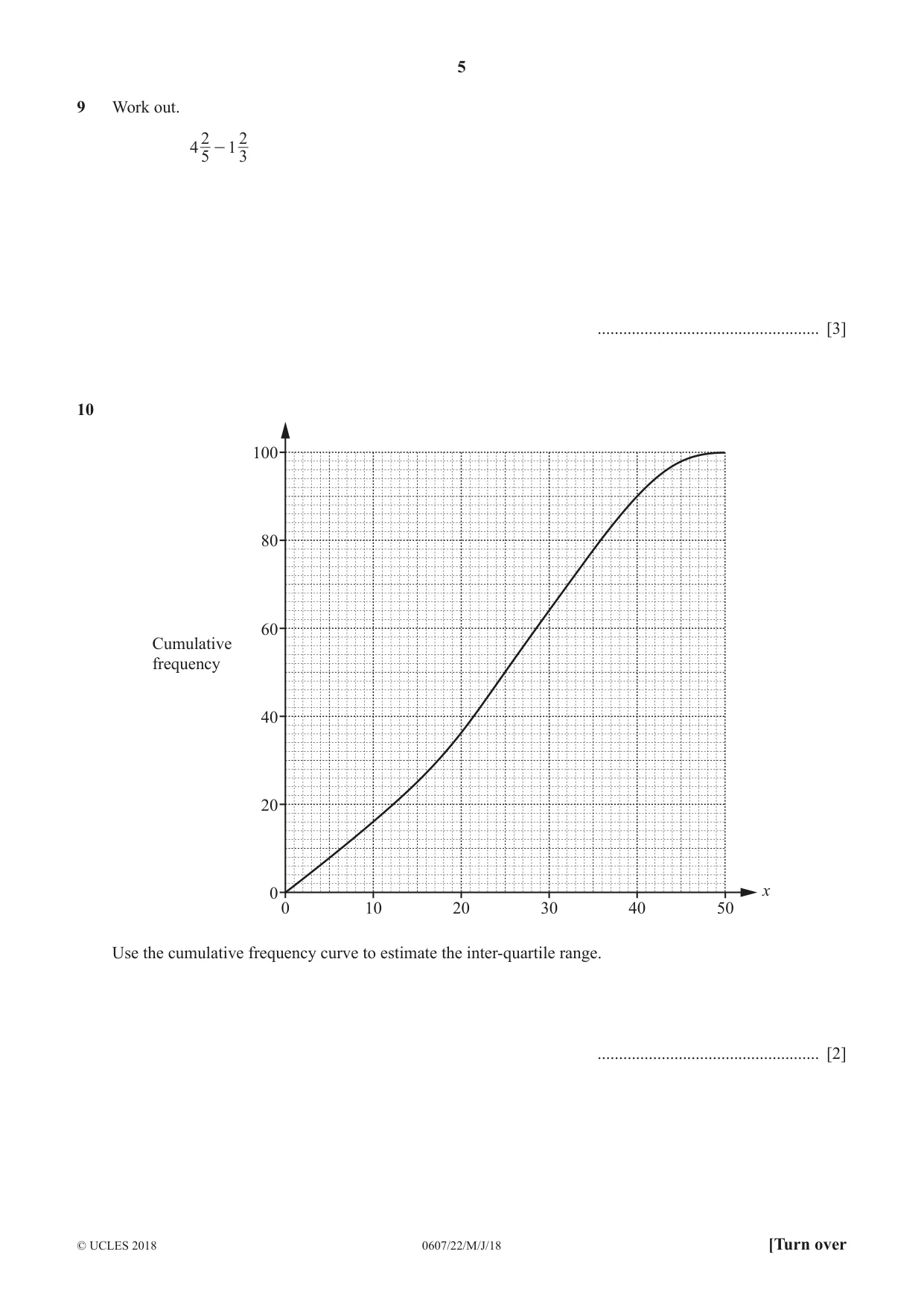 Cambridge IGCSE Mathematics - International 0607 2018 May/June Paper 2 · Variant 2 question paper, page 5 of 8