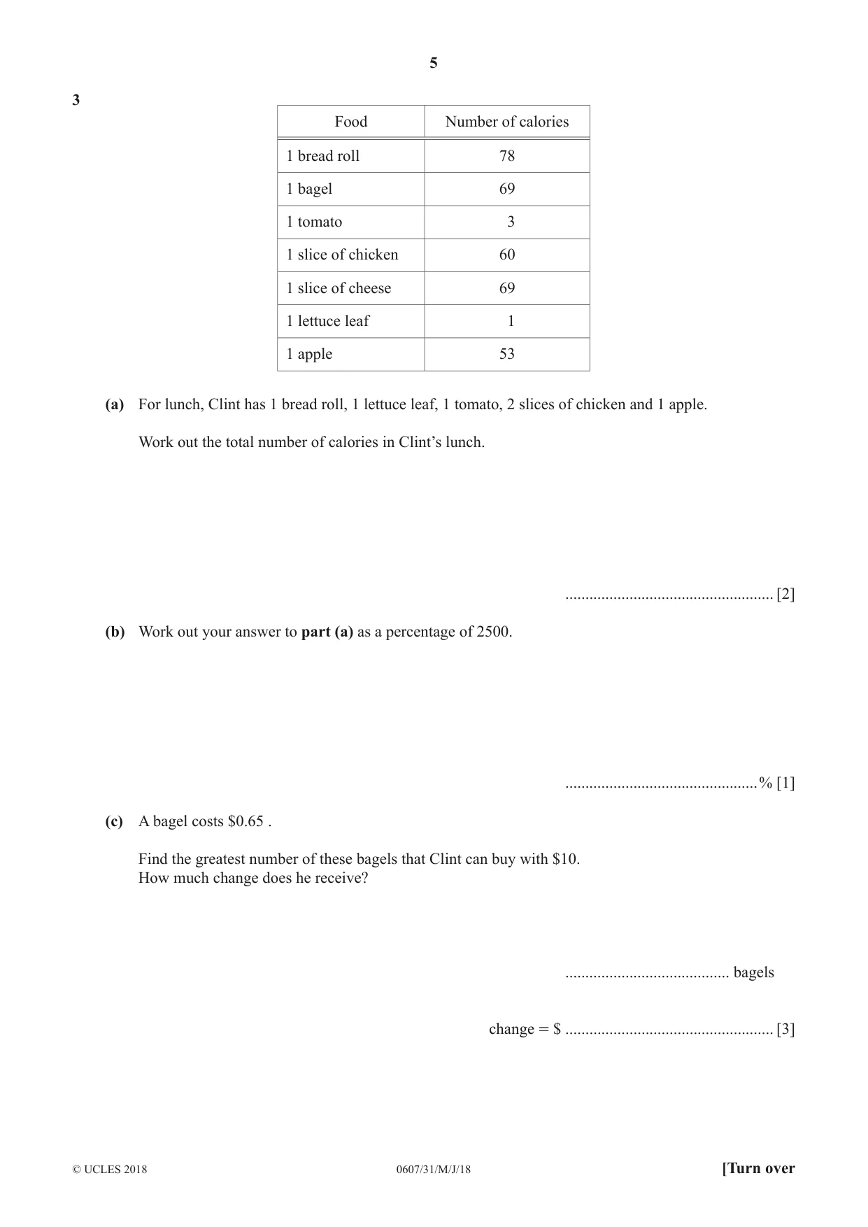Cambridge IGCSE Mathematics - International 0607 2018 May/June Paper 3 · Variant 1 question paper, page 5 of 16