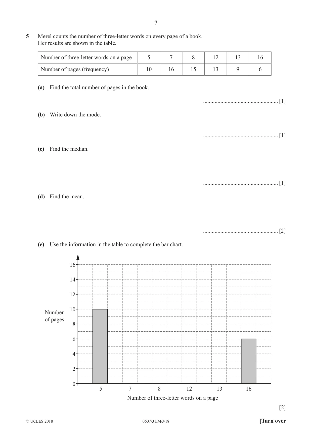 Cambridge IGCSE Mathematics - International 0607 2018 May/June Paper 3 · Variant 1 question paper, page 7 of 16